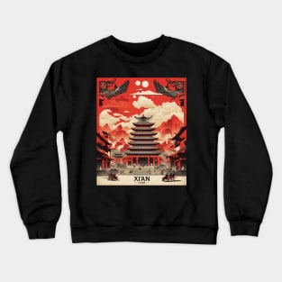 Xian China Vintage Poster Tourism Crewneck Sweatshirt